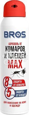 Аэрозоль от комаров и клещей 90 мл MAX (90 мл) BROS