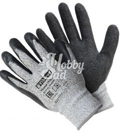 Перчатки Сверхвысокая защита от порезов, со стекловолокном, (XL), серый+чёрный, Fiberon