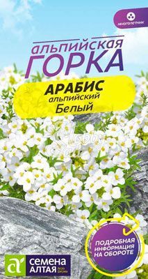 Цветы Арабис Белый Альпийский (0,1 г) серия Альпийская горка Семена Алтая