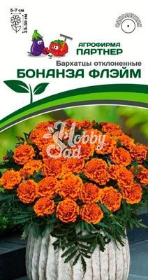 Цветы Бархатцы Бонанза Флейм отклоненные (10 шт) Партнер 