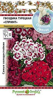 Цветы Гвоздика Спринт турецкая смесь (200 шт) Русский Огород серия Северное сияние