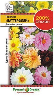 Цветы Георгина Баттерфляй смесь (0,5 г) Русский Огород серия 200%