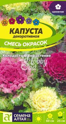 Цветы Капуста Декоративная Смесь окрасок (0,1 г) Семена Алтая