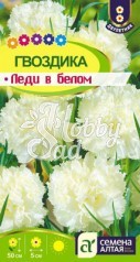 Цветы Гвоздика Гренадин Леди в белом (0,05 г) Семена Алтая