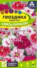 Цветы Гвоздика Перистая Смесь окрасок (0,1 г) Семена Алтая